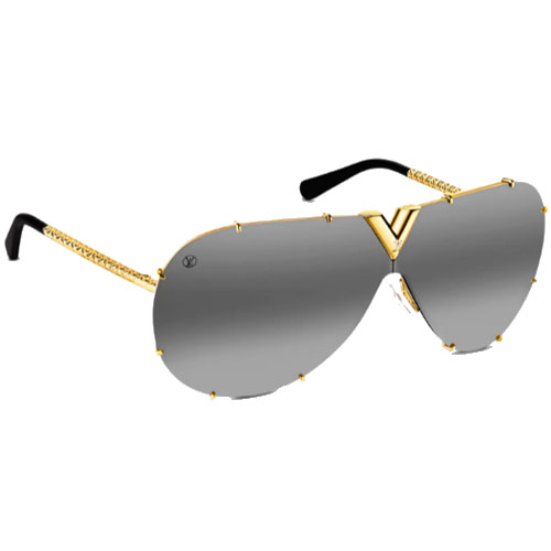 Louis Vuitton 2049U LV First Pilot Sunglasses , Gold, One Size